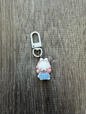 miffy white pink blue character keychain